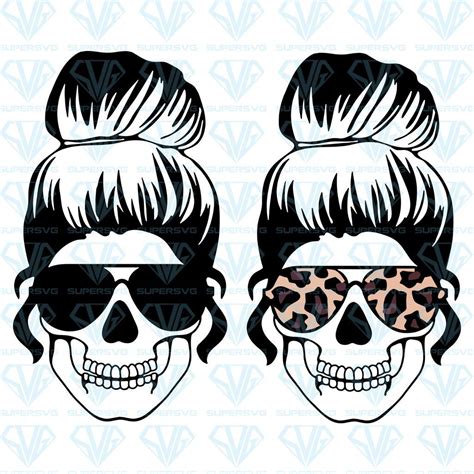 Download Free christmas sublimation clipart-winter skull with sun glasses Cricut SVG